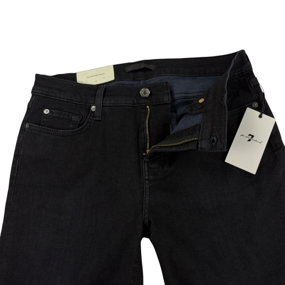 7 For All Mankind Womens Tailorless Dojo Jeans Size 30 Black Rose Stretch NWT